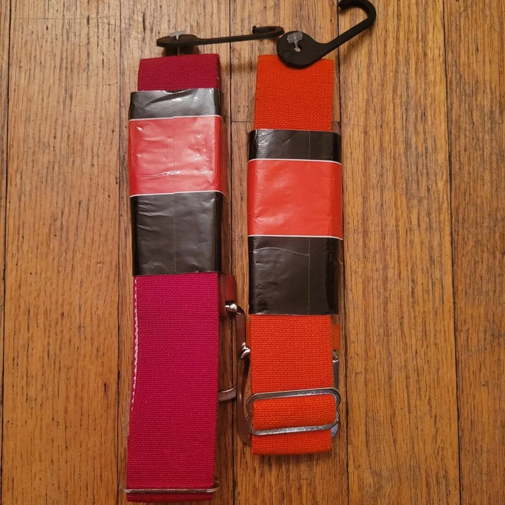 Alleson Athletic Youth Baseball Belt Red Orange Adjustable Elastic 2 Pack Sport